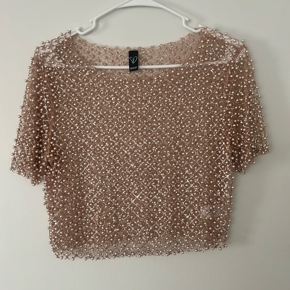 FLASH SALE SPARKLE & PEARL SHEET TOP